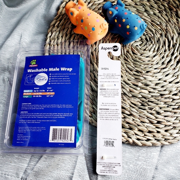 4 Pc Puppy Dog Toy Buddle With Collar & Diaper Belly Band - Picture 2 of 3